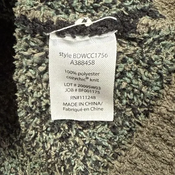 Barefoot Dreams Cozy Chic Seaside Crew Neck Pullover Camo Green Size Large NWOT - Picture 4 of 9